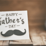 handwritten father's day card with mustache